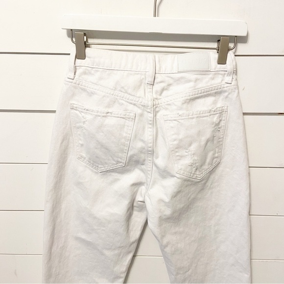 Pistola | High Rise White Copped Distressed Hem Jeans Size 24 - Picture 9 of 14